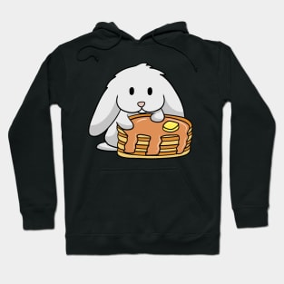 Cute Bunny Pancakes White Hoodie